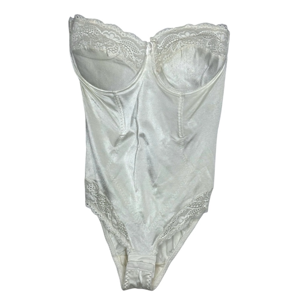 Flexees by Maidenform Strapless Lace Bodysuit 38D Vintage Bridal Pinup Boudoir
